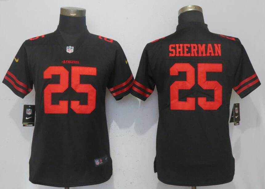 Women San Francisco 49ers #25 Sherman Black Nike Vapor Untouchable Playe NFL Jerseys->indianapolis colts->NFL Jersey
